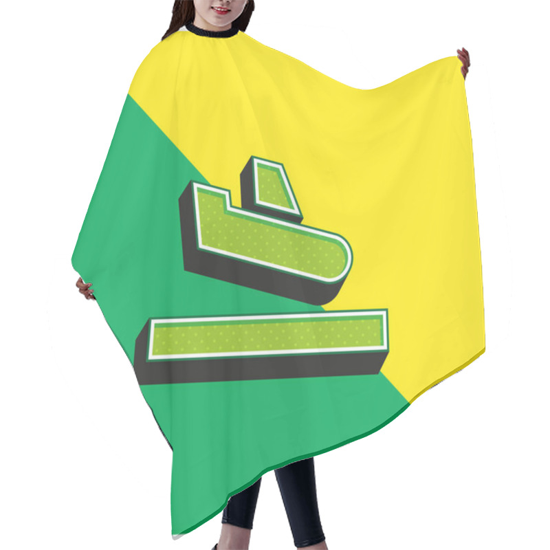 Personality  Arrival Green And Yellow Modern 3d Vector Icon Logo Hair Cutting Cape