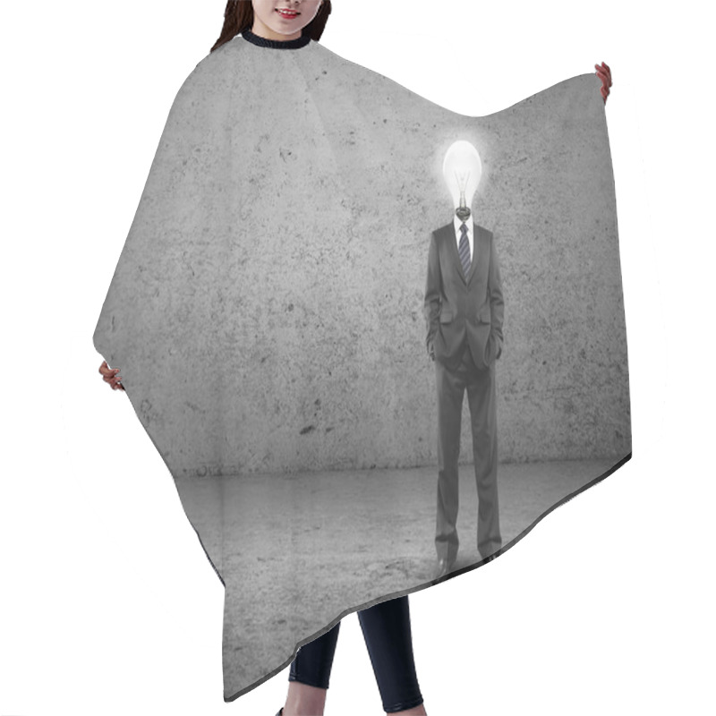 Personality  Man With Lamp-head Hair Cutting Cape