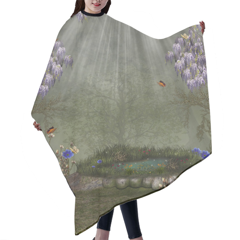 Personality  Fantasy Landscape Hair Cutting Cape