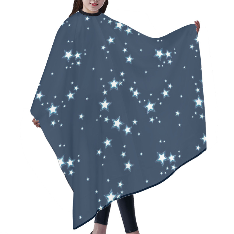 Personality  Vector Pattern Background With Stars. Hair Cutting Cape