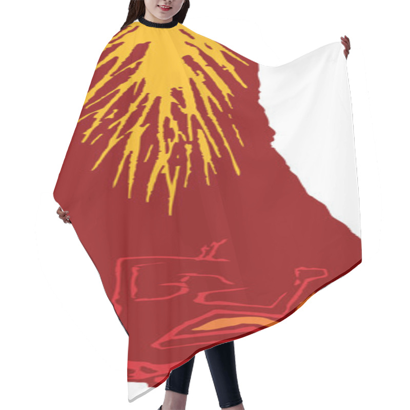 Personality  Vector Illustration Of Hell Hair Cutting Cape