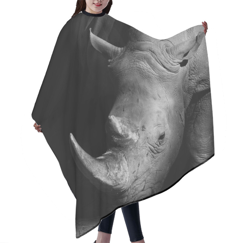 Personality  Rhino In Black And White Hair Cutting Cape