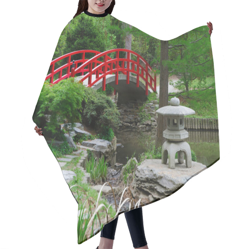 Personality  Red Bridge In Japanese Garden Hair Cutting Cape