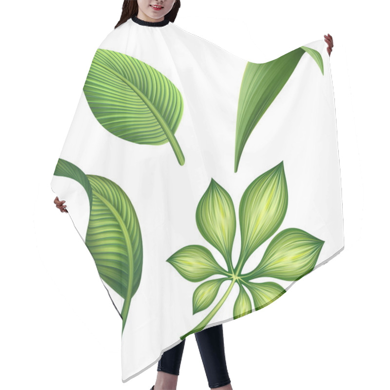 Personality  Green Leaves Hair Cutting Cape