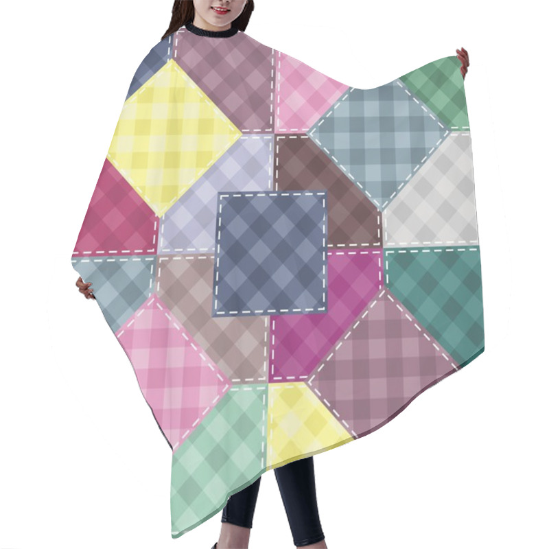 Personality  Patchwork Background Illustration Hair Cutting Cape