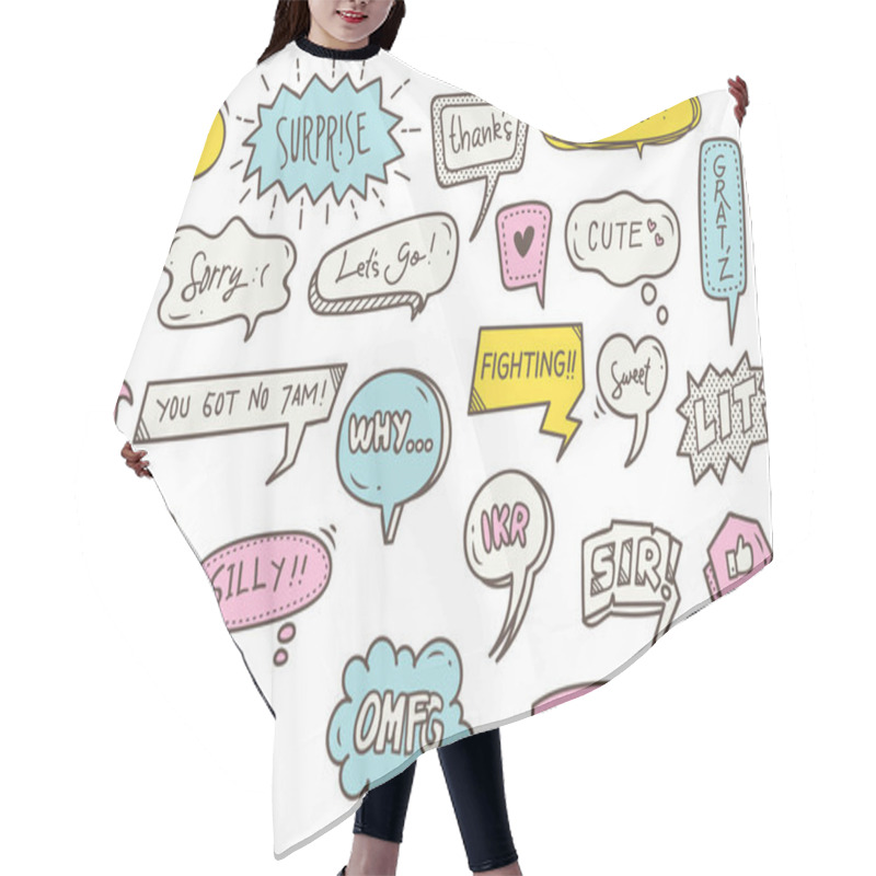 Personality  Speech Bubbles Seamless Background Hair Cutting Cape