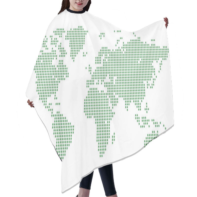 Personality  Dollar World Map. Hair Cutting Cape