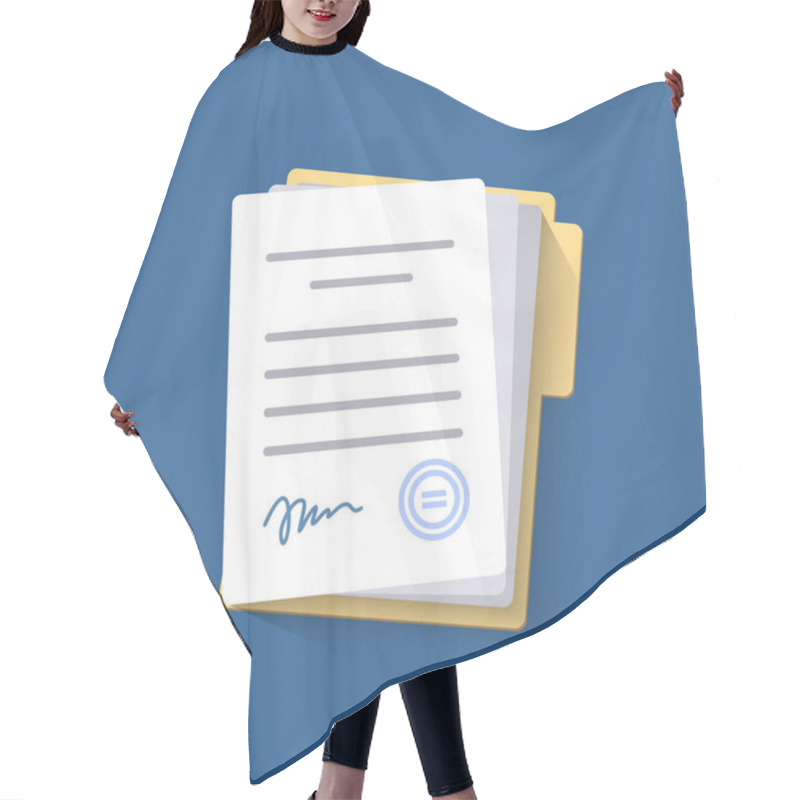 Personality  Office Documents Isolated. Financial Papers With Shadow. Stack Of Paperwork. Important Papers.Business Writing Blank. Documentation Vector. Hair Cutting Cape