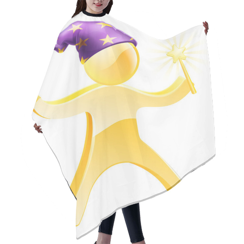 Personality  Wizard Gold Person Hair Cutting Cape