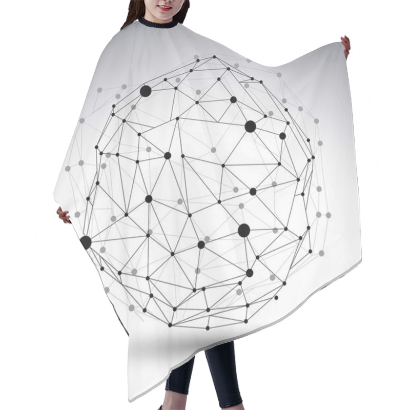 Personality  3D Mesh Modern Network Abstract Figure Isolated On White Backgro Hair Cutting Cape