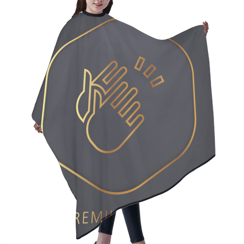 Personality  Applause Golden Line Premium Logo Or Icon Hair Cutting Cape