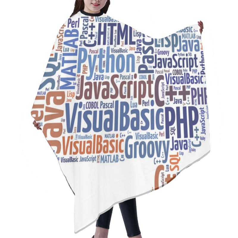 Personality  Word Cloud Programming Languages Or IT Related Hair Cutting Cape