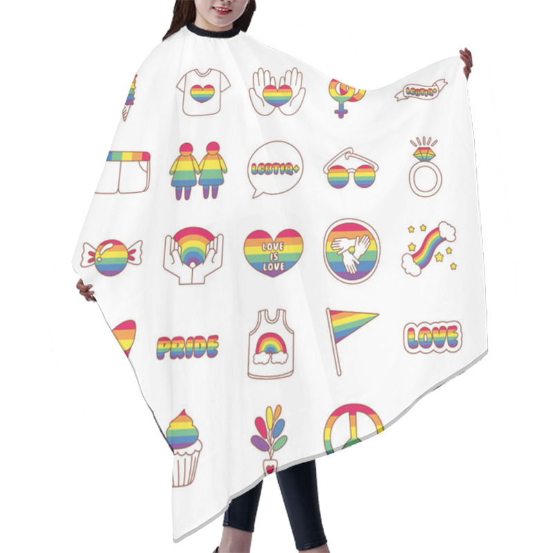 Personality  Bundle Of Lgbtq Set Icons Hair Cutting Cape