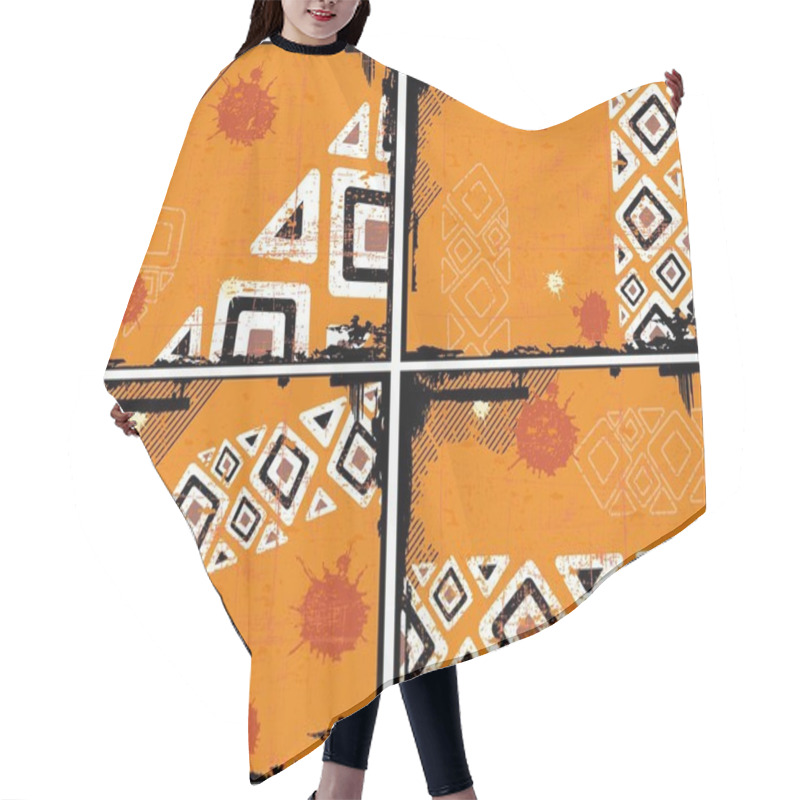 Personality  The Ethnic Vector Retro Grunge Background Hair Cutting Cape