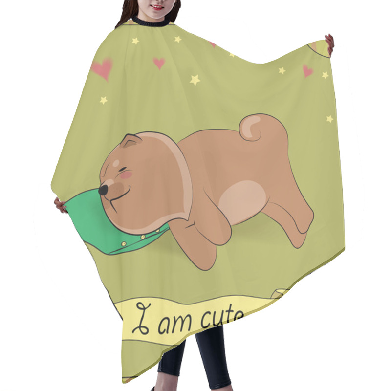 Personality  Cute Sleeping Dog Hair Cutting Cape