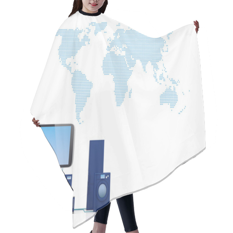 Personality  Internet Of Things Concept Hair Cutting Cape