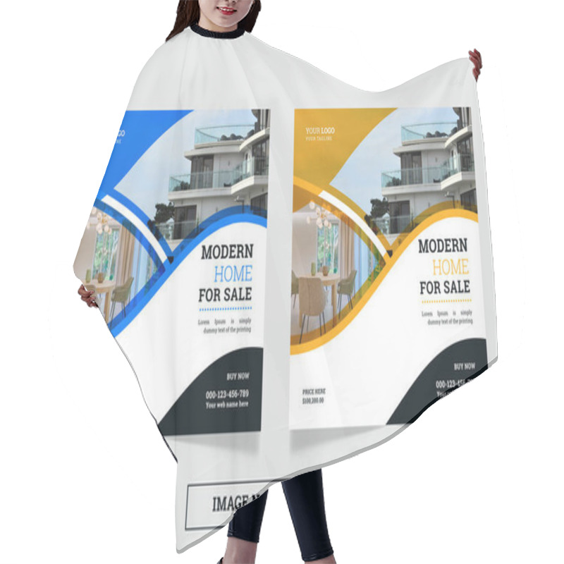 Personality  Modern Real Estate Social Media Post Or Banner Template  Hair Cutting Cape