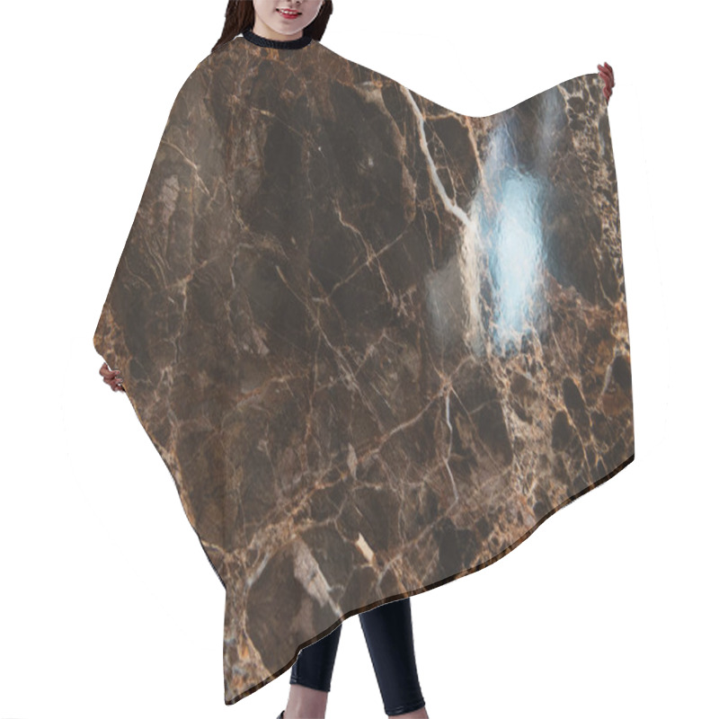 Personality  Background Of Dark, Marble Glossy Stone With Streaks, Top View Hair Cutting Cape