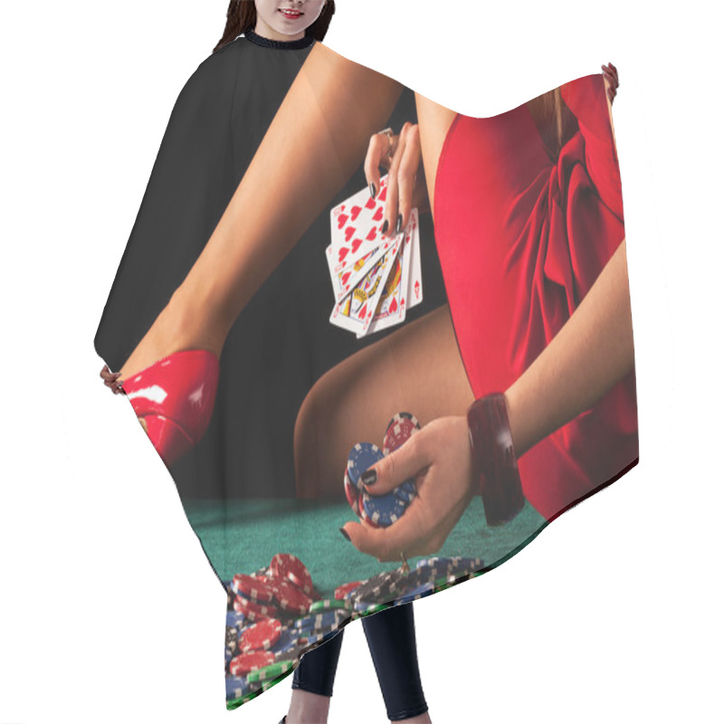 Personality  Sexy Gambling Woman Hair Cutting Cape