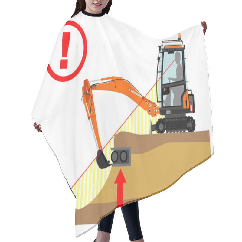 Personality  Compact Excavator Hair Cutting Cape