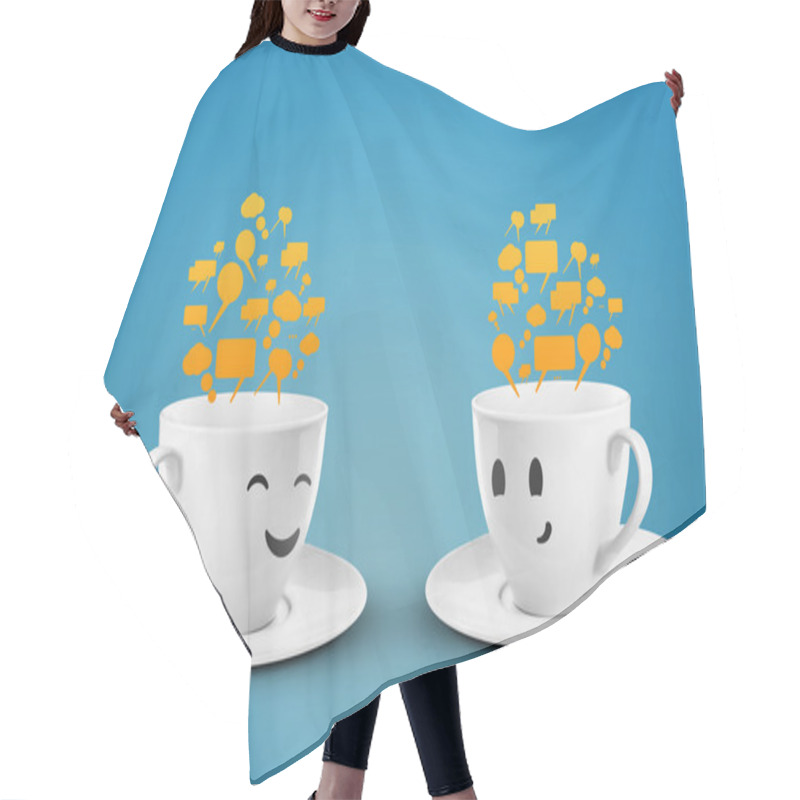 Personality  Two Mugs Communicate Hair Cutting Cape