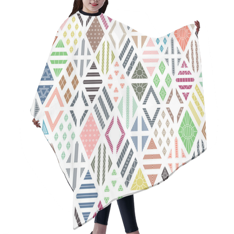 Personality  Rhombuses Seamless Pattern Hair Cutting Cape