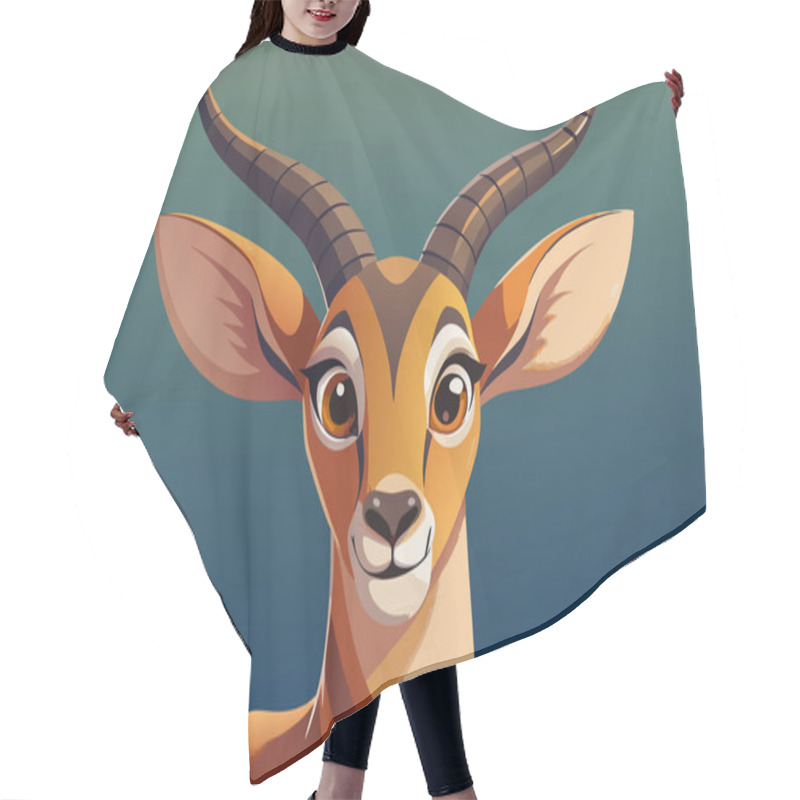 Personality  Cute Antelope With Big Eyes And Striped Legs In Cartoon Style Hair Cutting Cape