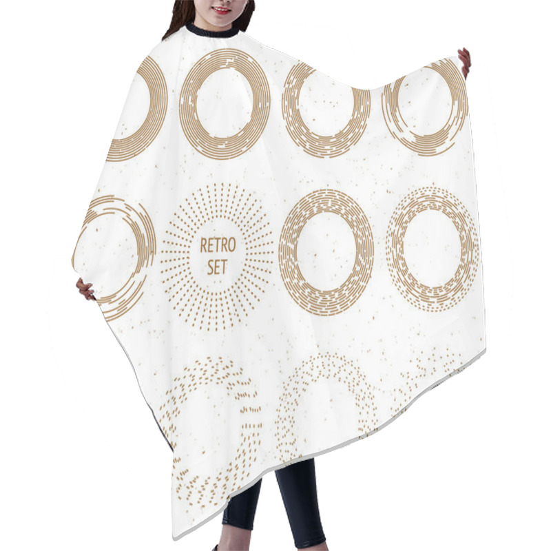 Personality  Radial Retro Sun Rays Hair Cutting Cape