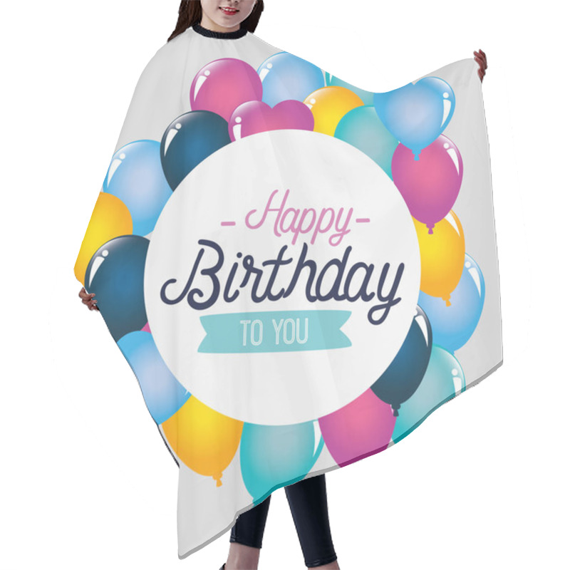 Personality  Label Of Balloons Decoration To Happy Birthday Hair Cutting Cape