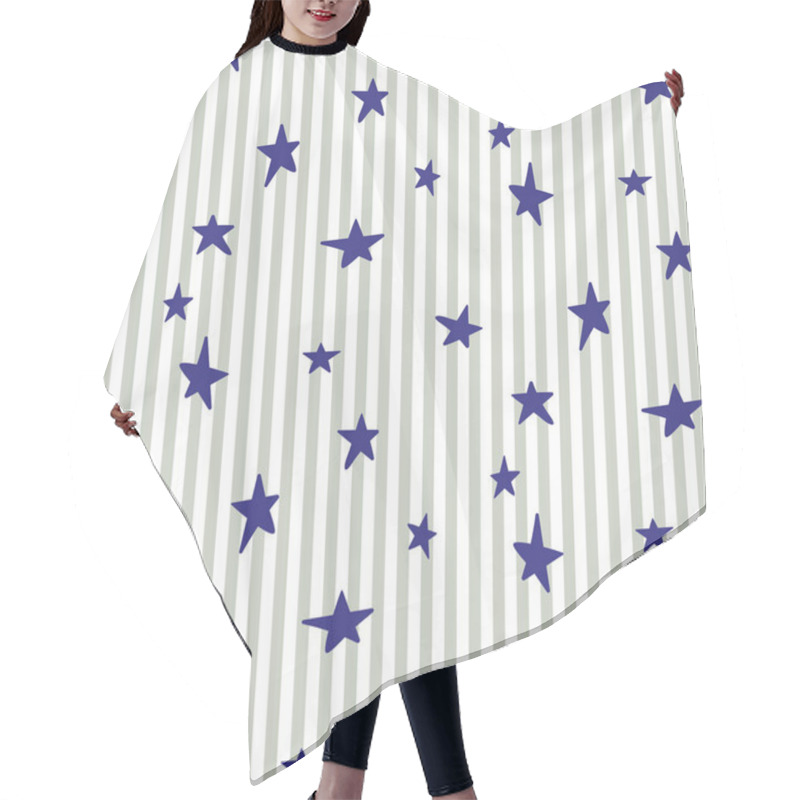 Personality  Stars And Stripes Seamless Vector Pattern. Baby Bed Linen Repeat Background For Print. Hair Cutting Cape