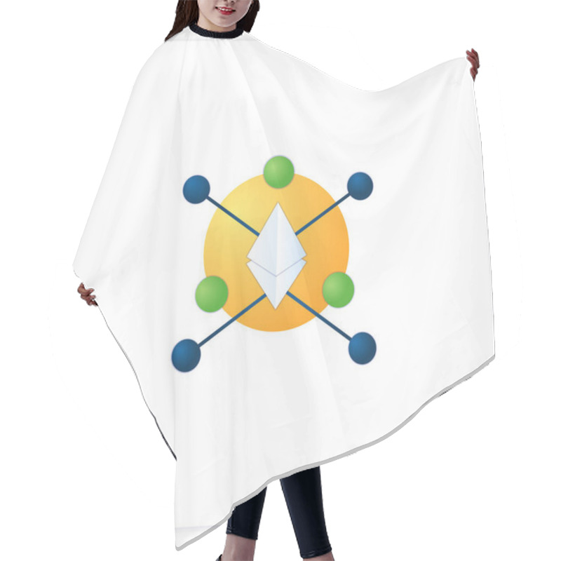 Personality  Ethereum Blockchain Flat Icon Hair Cutting Cape