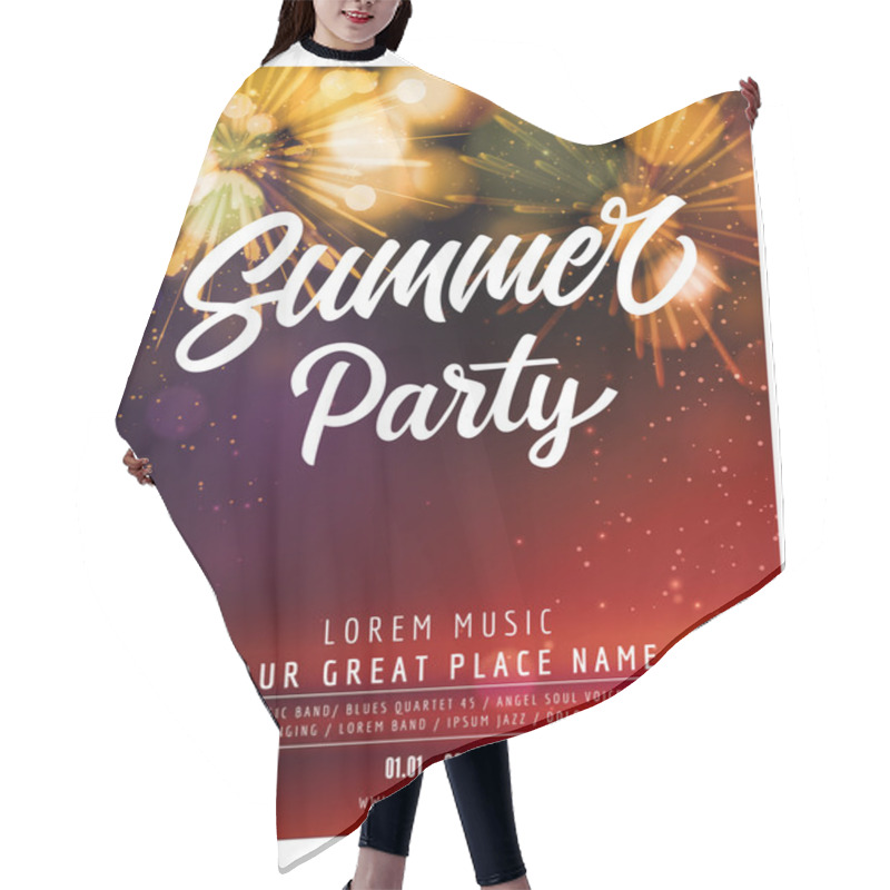 Personality  Summer Party Lettering And Fireworks Hair Cutting Cape