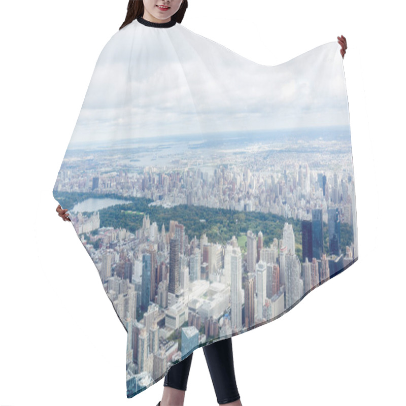 Personality  Aerial View Of New York City Skyscrapers And Cloudy Sky, Usa Hair Cutting Cape