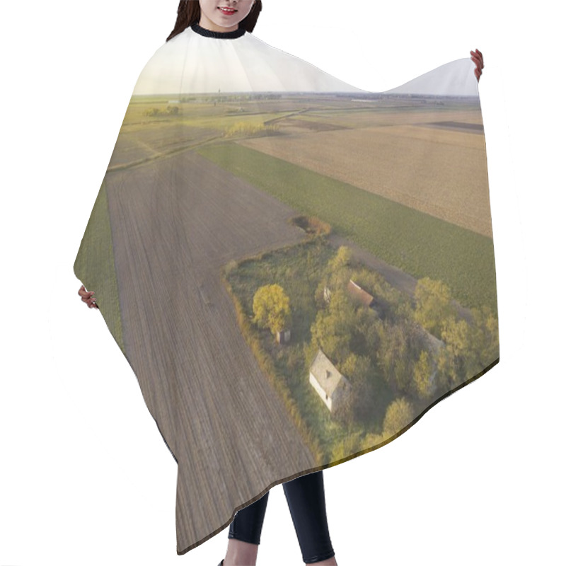 Personality  Above Agricultural Fields In Autumn Sunset Hair Cutting Cape