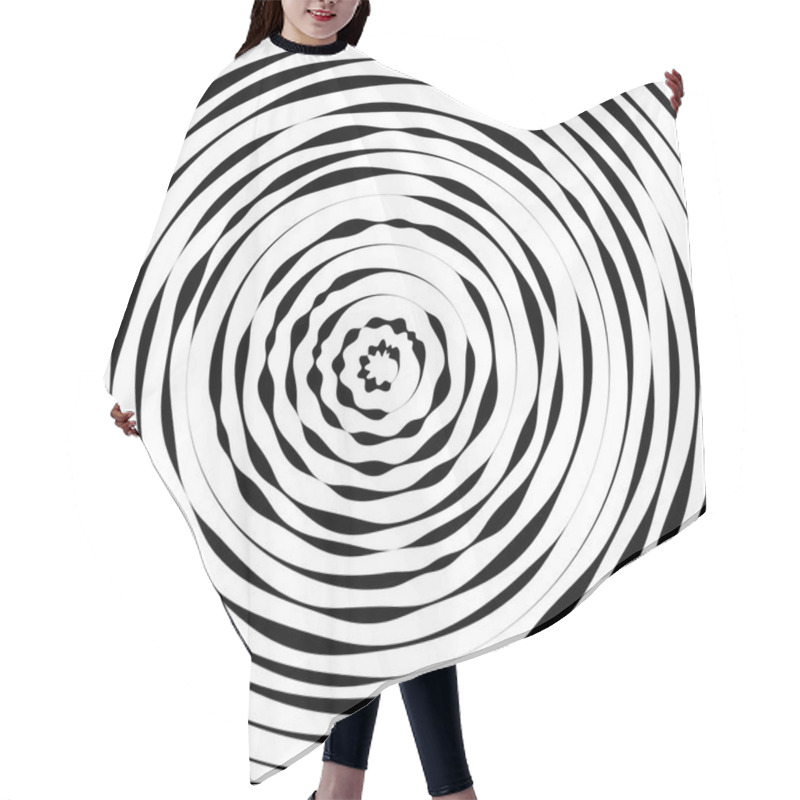 Personality  Radial Concentric Circles Background Hair Cutting Cape