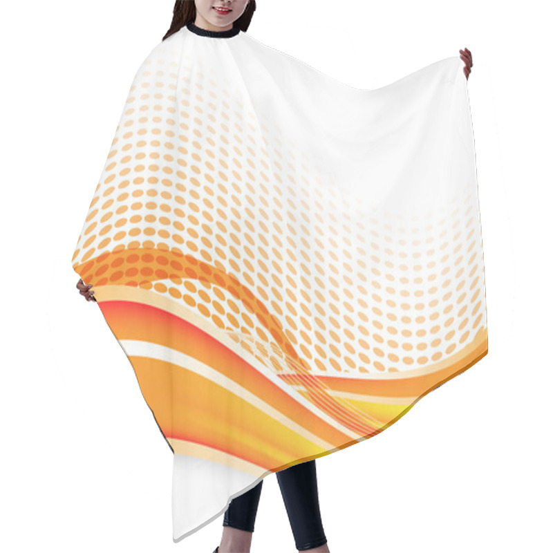 Personality  Beautiful Abstract Orange Background With Waves Hair Cutting Cape