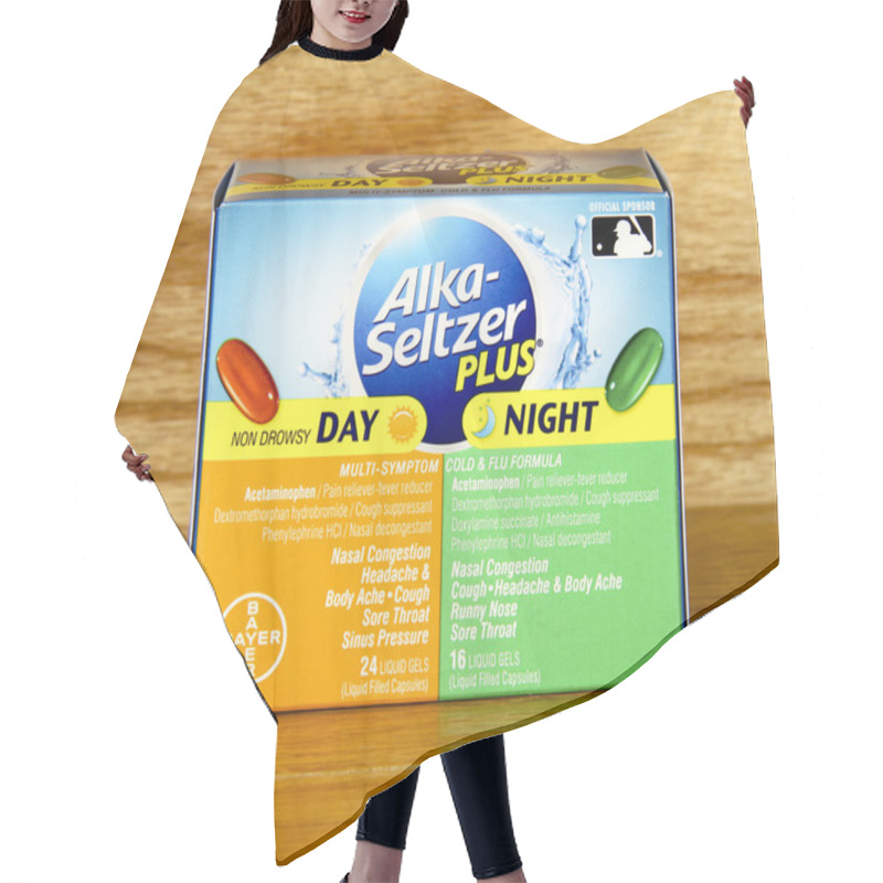 Personality  Box Of Alka-Seltzer Plus Day And Night Hair Cutting Cape