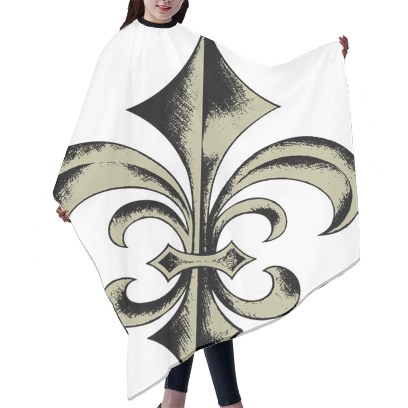 Personality  Hand Drawn Fleur De Lis Hair Cutting Cape