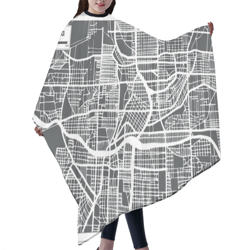 Personality  Atlanta Georgia USA City Map In Retro Style. Outline Map. Hair Cutting Cape