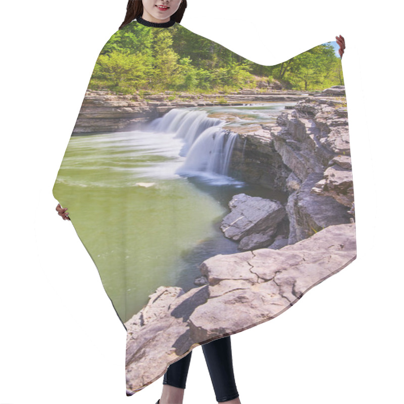 Personality  Cliff Edge Next To Large Waterfall Gorge Hair Cutting Cape