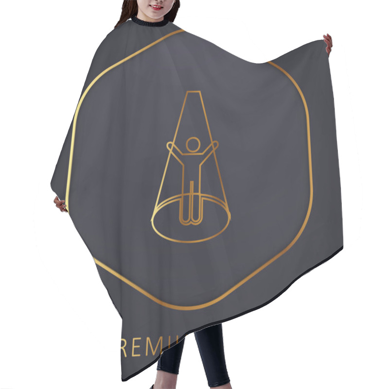 Personality  Abducted Man Golden Line Premium Logo Or Icon Hair Cutting Cape