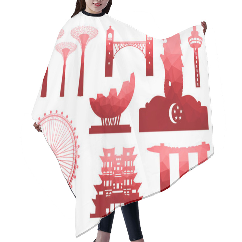 Personality  Singapore Travel Icon Hair Cutting Cape