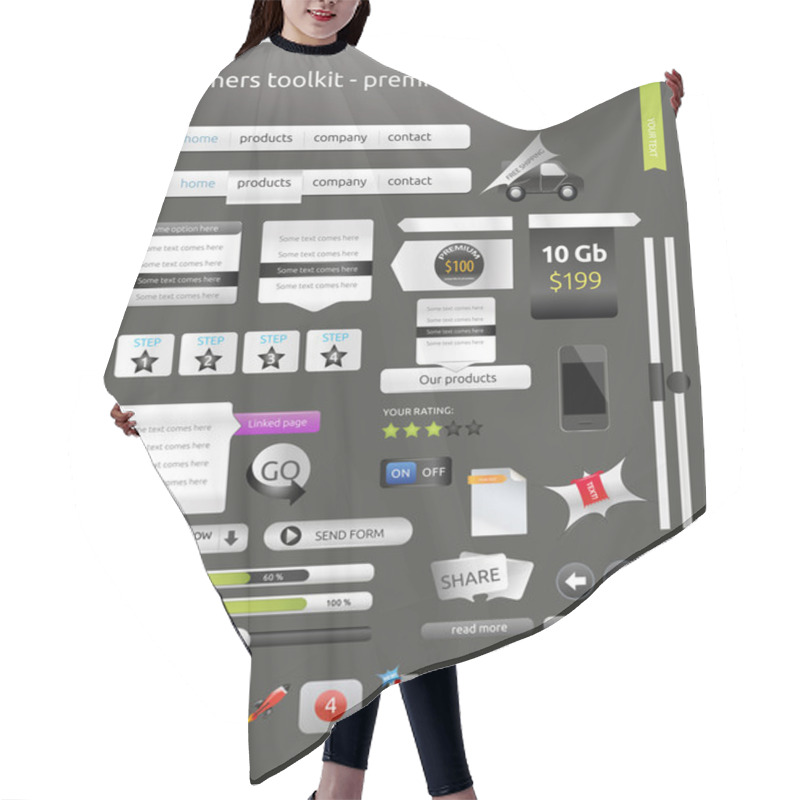 Personality  Designers Toolkit - Large Web Graphic Collection Hair Cutting Cape