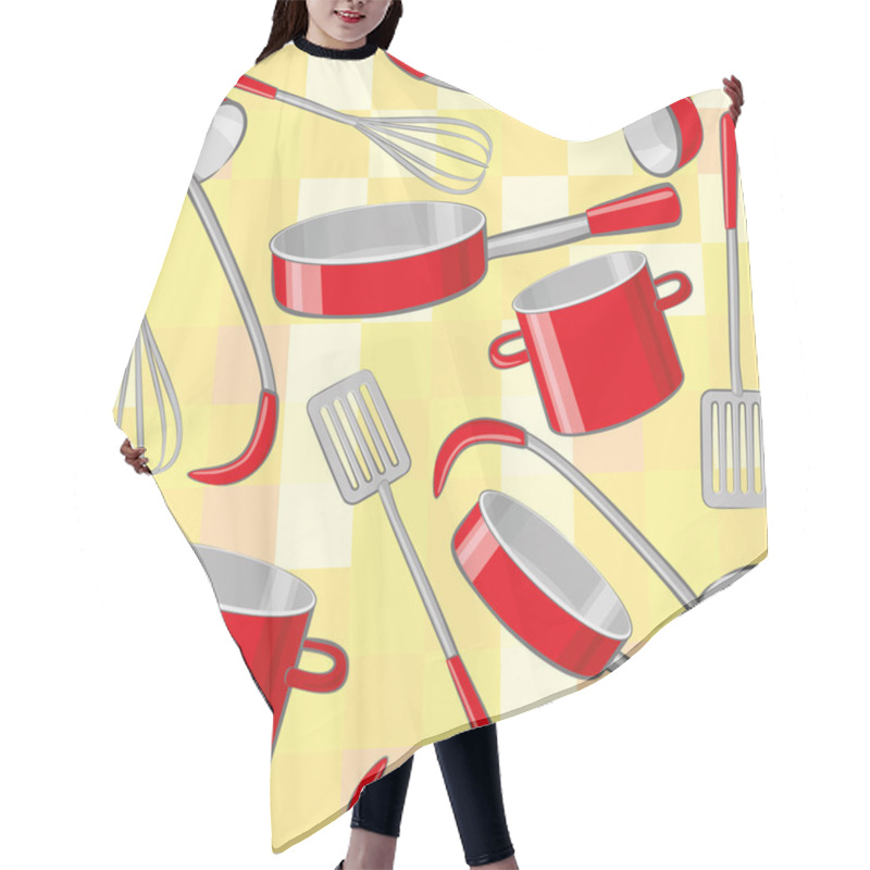 Personality  Kitchen Pattern Hair Cutting Cape