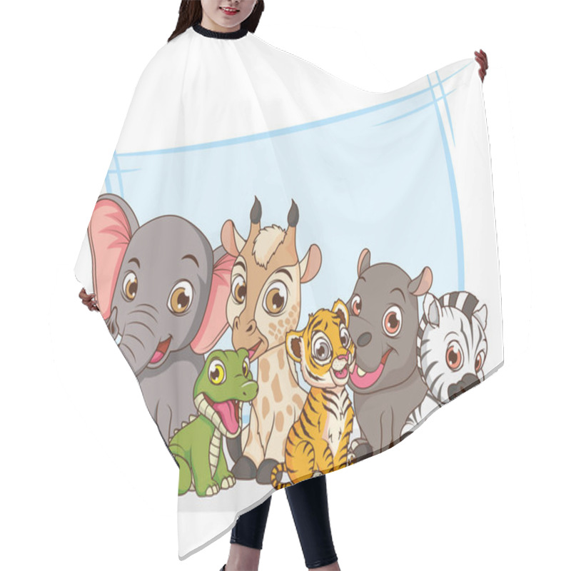 Personality  Cute Six Animals Babies Cartoon Characters Hair Cutting Cape