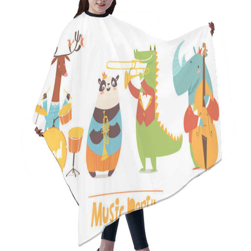 Personality  Music Party , Wild Animals Cartoon  Hair Cutting Cape