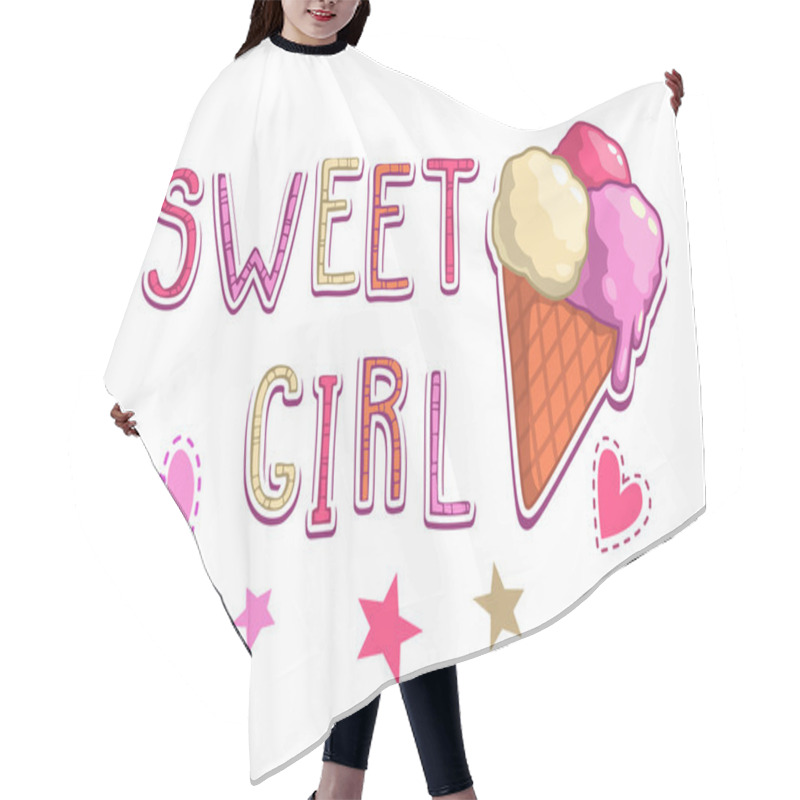 Personality  Sweet Girl Illustration Hair Cutting Cape