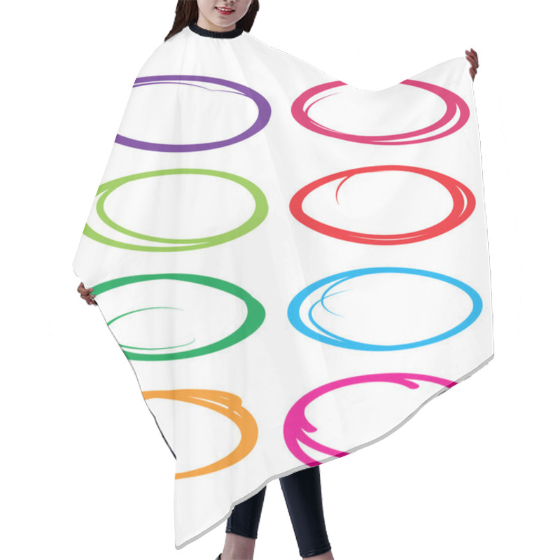 Personality  Vector Set Oval Circles Hair Cutting Cape