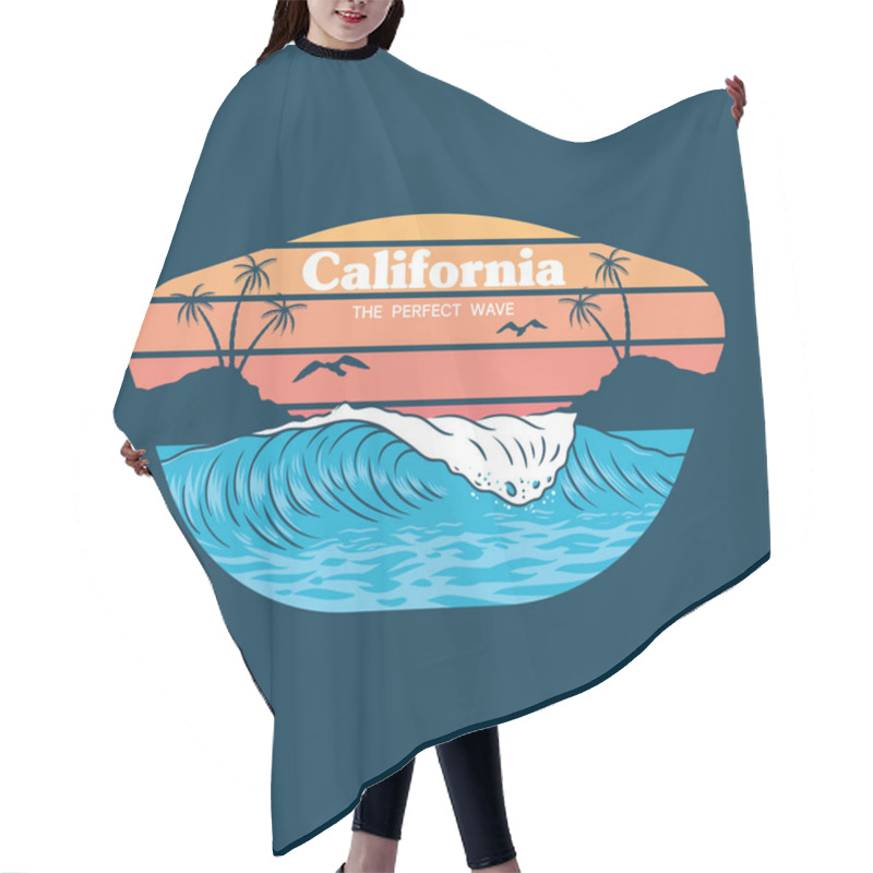 Personality  California Wave Print  Hair Cutting Cape