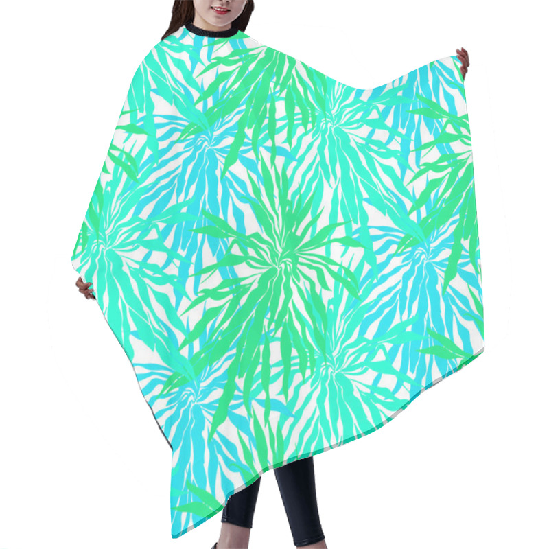 Personality  Seamless Pattern With Tropical Palm Leaves Hair Cutting Cape